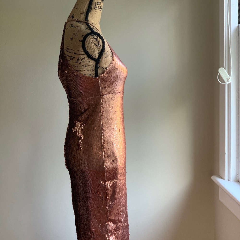 Nasty Gal Rose Gold sequin dress size 4 - Picture 4 of 16